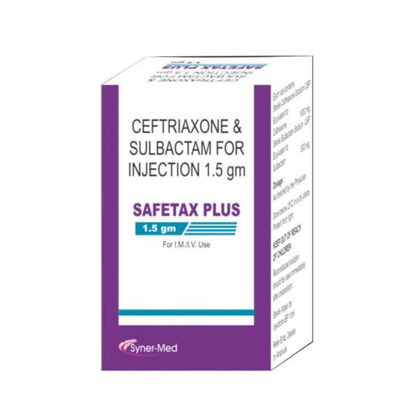 Safetax Plus Injection Ceftriaxone 1 gm + Sulbactam 500 mg