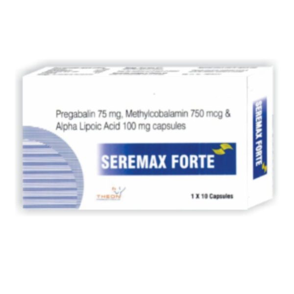 Seremax Forte Capsules Pregabalin 75 mg + Methylcobalamin 750 mcg + ALA 100 mg